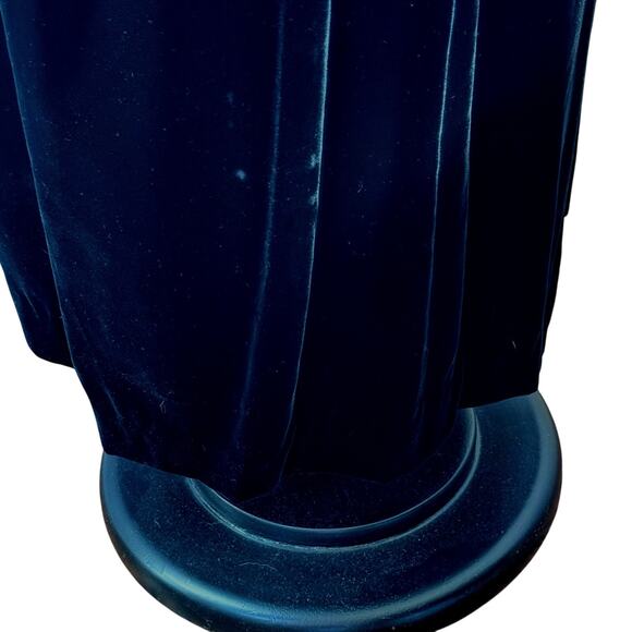 Christa New York Vintage Metallic Striped Velvet Gown Maxi Shirt Dress Size 10 - Picture 15 of 16